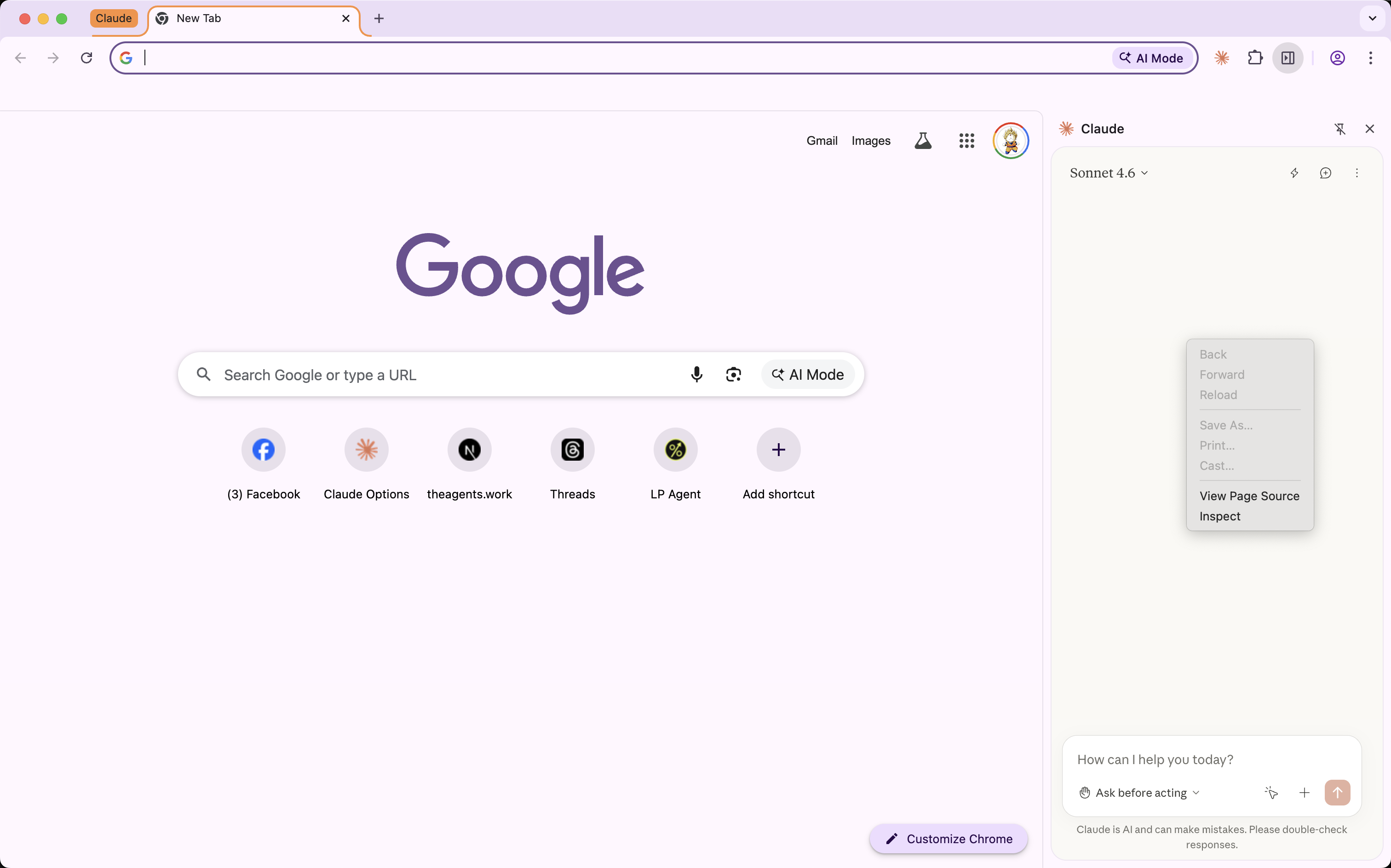 Inspect extension